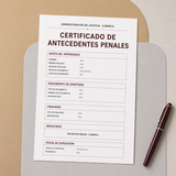 Certificado de antecedentes penales español de ejemplo para traducción jurada