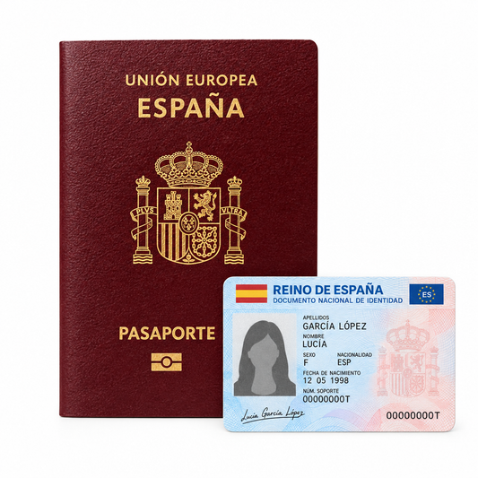 Traducción jurada de pasaporte español y DNI, Juradoc
